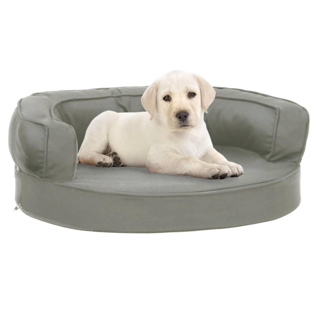 Ergonomisk Hundeseng 60x42 Hør Look Grå 8720286431177