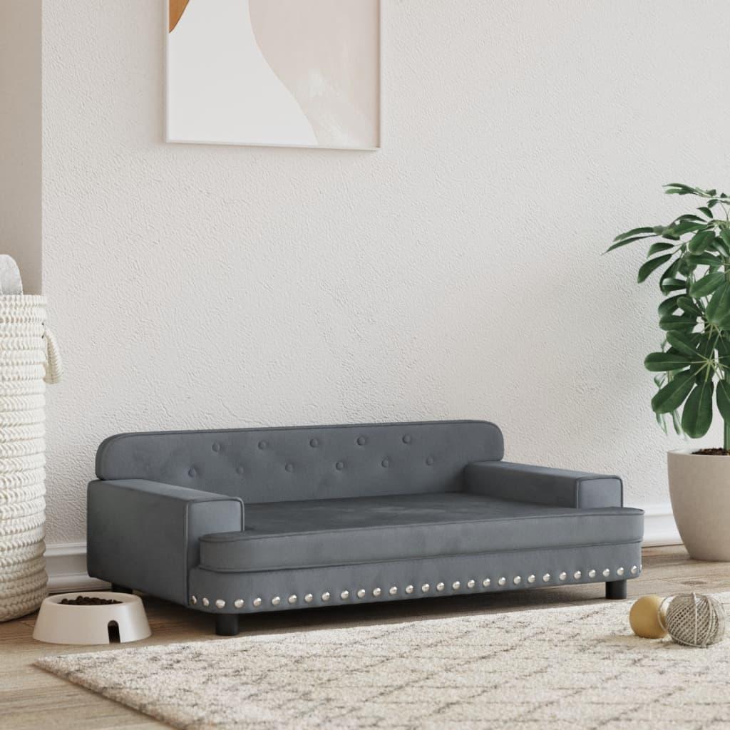 Hundeseng 90x53x30 Velour Mørkegrå 8720287218531